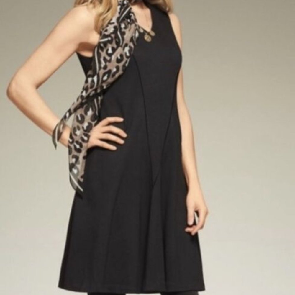 CAbi Ponte Performance Sleeveless Fit & Flare Black Dress Size XS